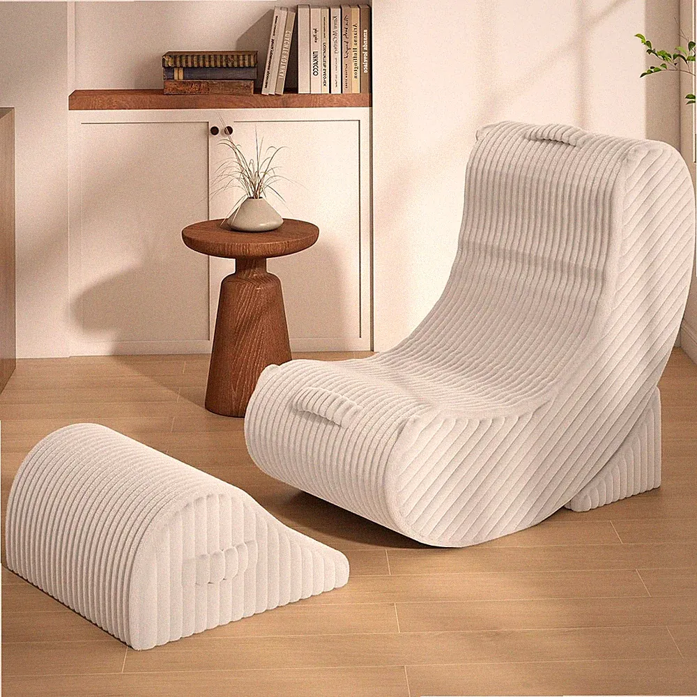 3-In-1 Adjustable Zero Gravity Floor Chair, Oversized Corduroy Boneless Chair fo