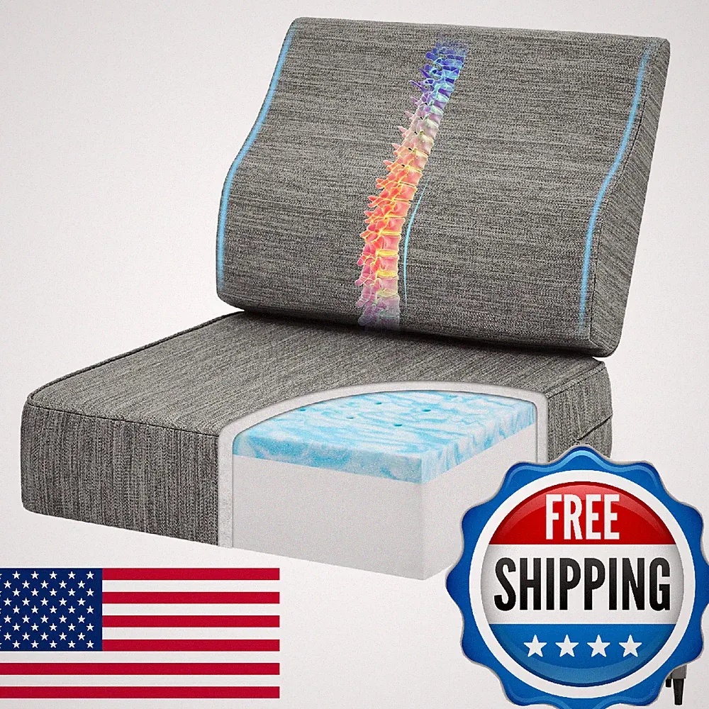 baibu Gel Memory Foam Recliner Cushions with Lumbar Support Pillow for Elderly