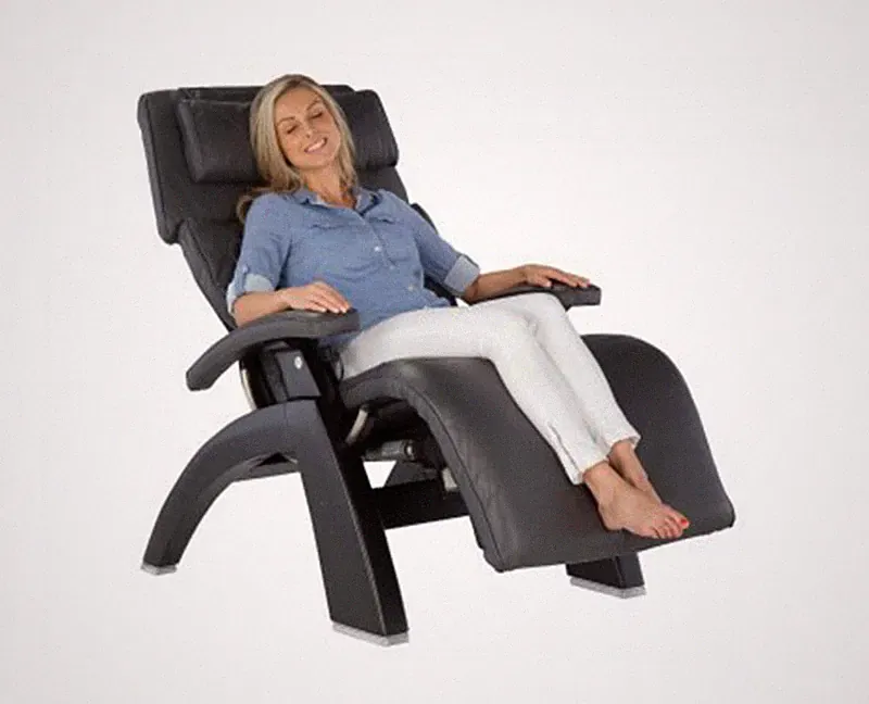 Black Leather PC LIVE PC-420 Human Touch Zero Gravity Perfect Chair Recliner
