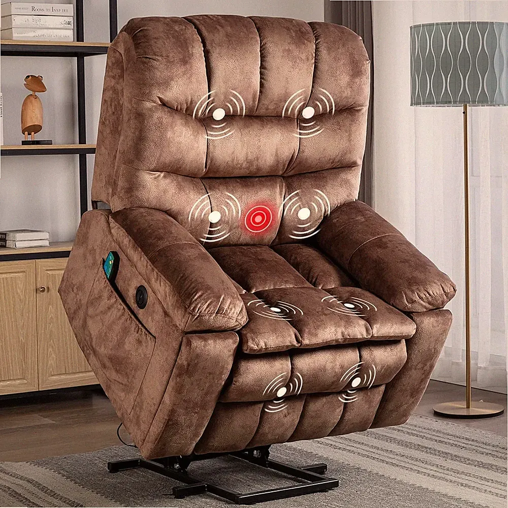 CANMOV Large Power Lift Recliner Chairs with Massage and Heat for Elderly, Heavy