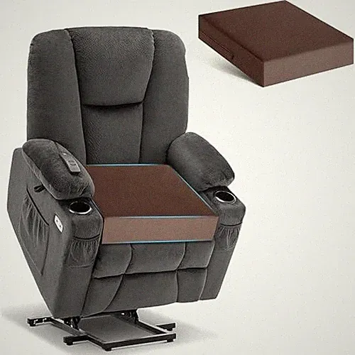Chair Seat Cushions for Recliners Gel Memory Foam Extra 20" x 20" x 5" Brown