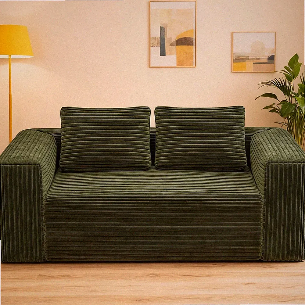 Cloud Loveseat Sofa, 63" Boneless Couch with Memory Foam, No Assembly, Green