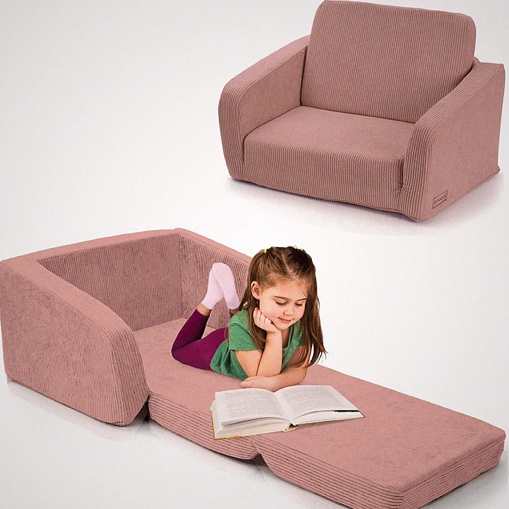 Comfy Kids Chair for Toddler - Stylish 2 in 1 Lounger Made of Memory Foam Eas...