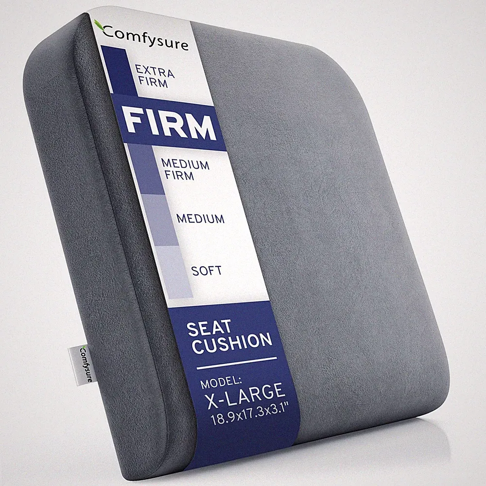 ComfySure Seat Cushion Extra Large - Firm Memory Foam Chair Pad for Recliner,...