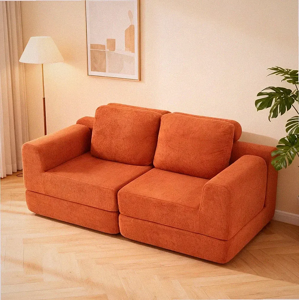 Convertible Folding Sofa Bed, Multi-Functional Sleeper Chair with Memory Foam an