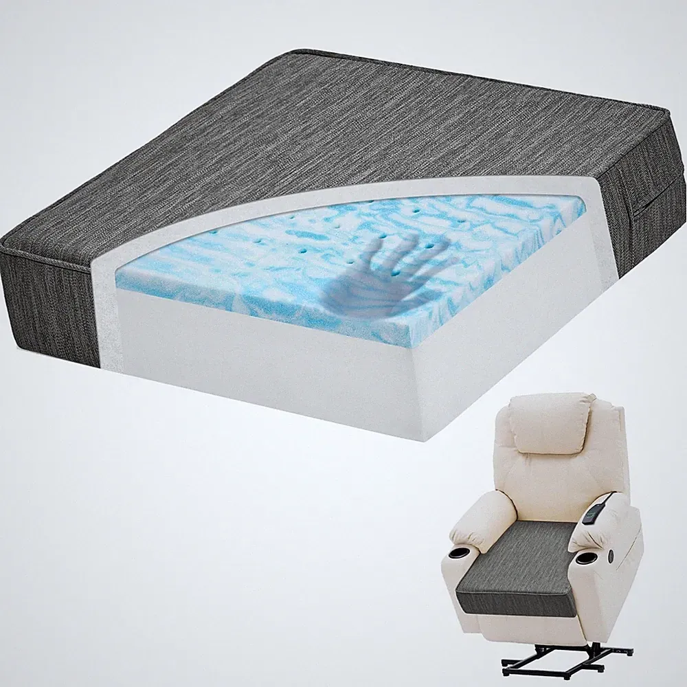 Dual-Layer Gel Memory Foam Recliner Cushions, 18x18x4 Inch, Non-Slip | Comfort