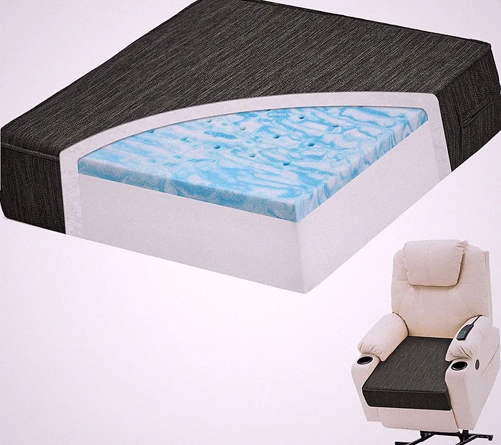 Dual-Layer Gel Memory Foam Recliner Cushions for Elderly, 20X20X5 Inch Thick Cha