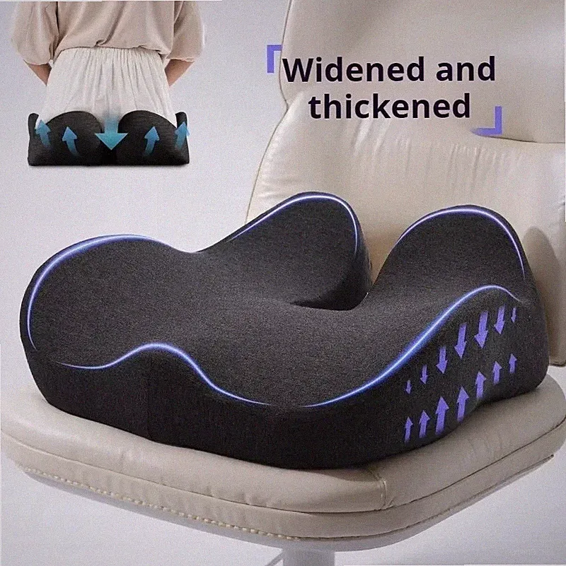 Ergonomic Thickened Memory Foam Seat Cushion for Office Chairs