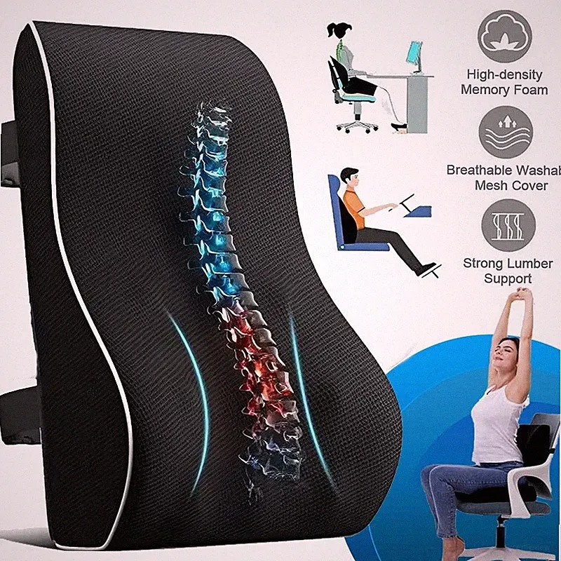 Foam Recliner Chair Seat Cushion with Longer Lumbar Support Pillow for Elderly