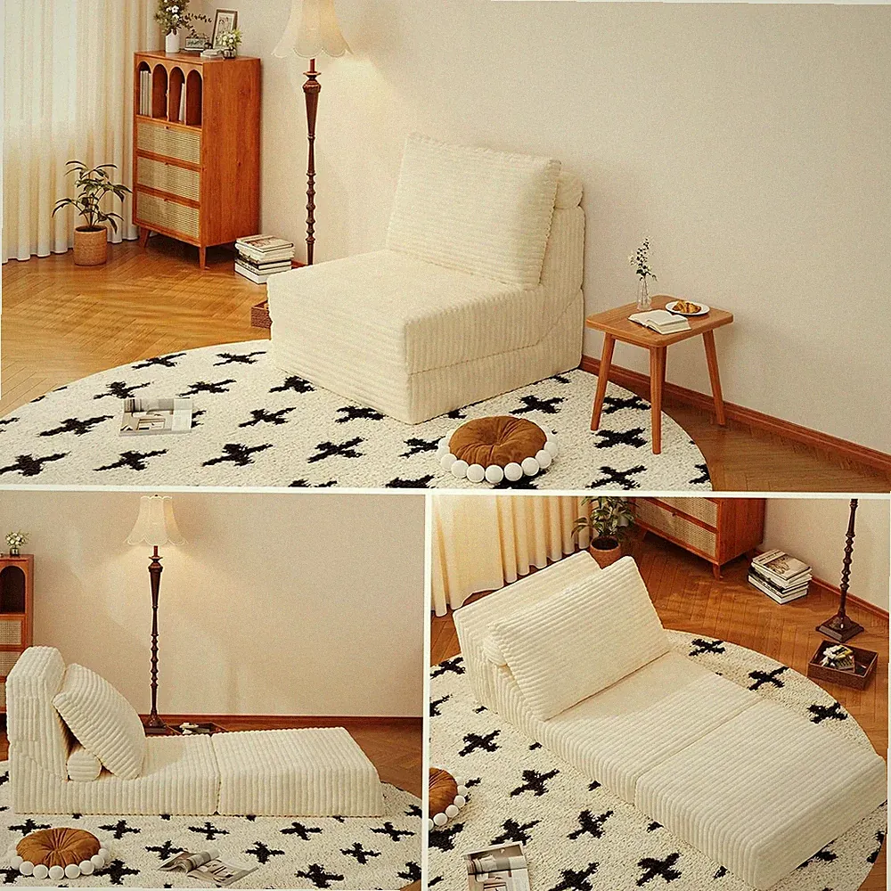 Folding Sofa Bed, 3 in 1 Convertible Sleeper Chair with Pillow, Couch Bed with S