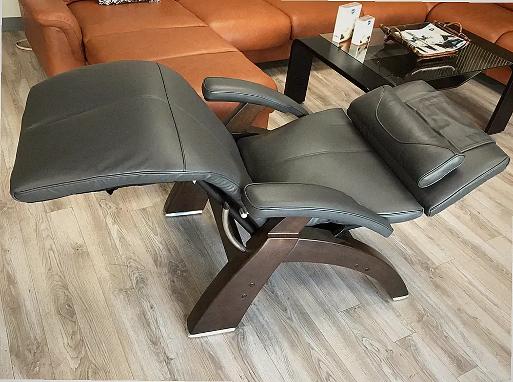 Human Touch Gray Premium Leather PC-420 Perfect Chair Recliner plus Memory Foam