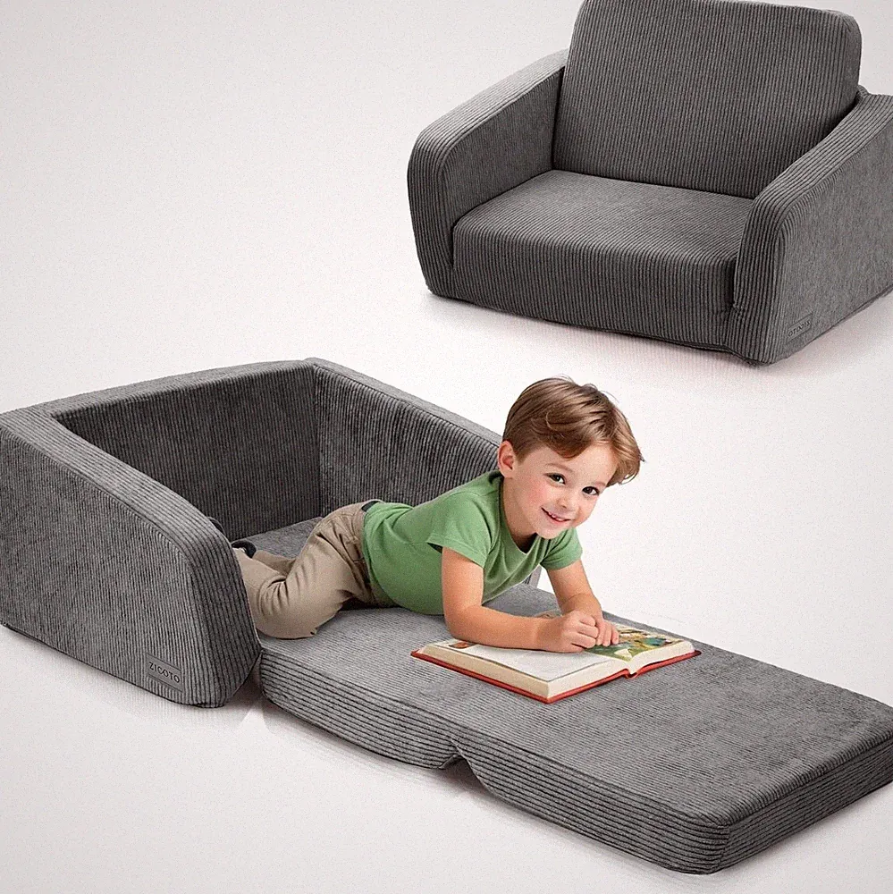 Lightweight Toddler Lounger - Cozy 2 in 1 Memory Foam Chair for Ages 18 +