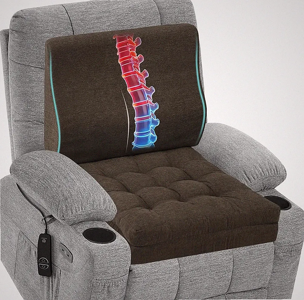 Memory Foam Recliner Cushions with Lumbar Support Pillow Set for Elderly, 20X20X
