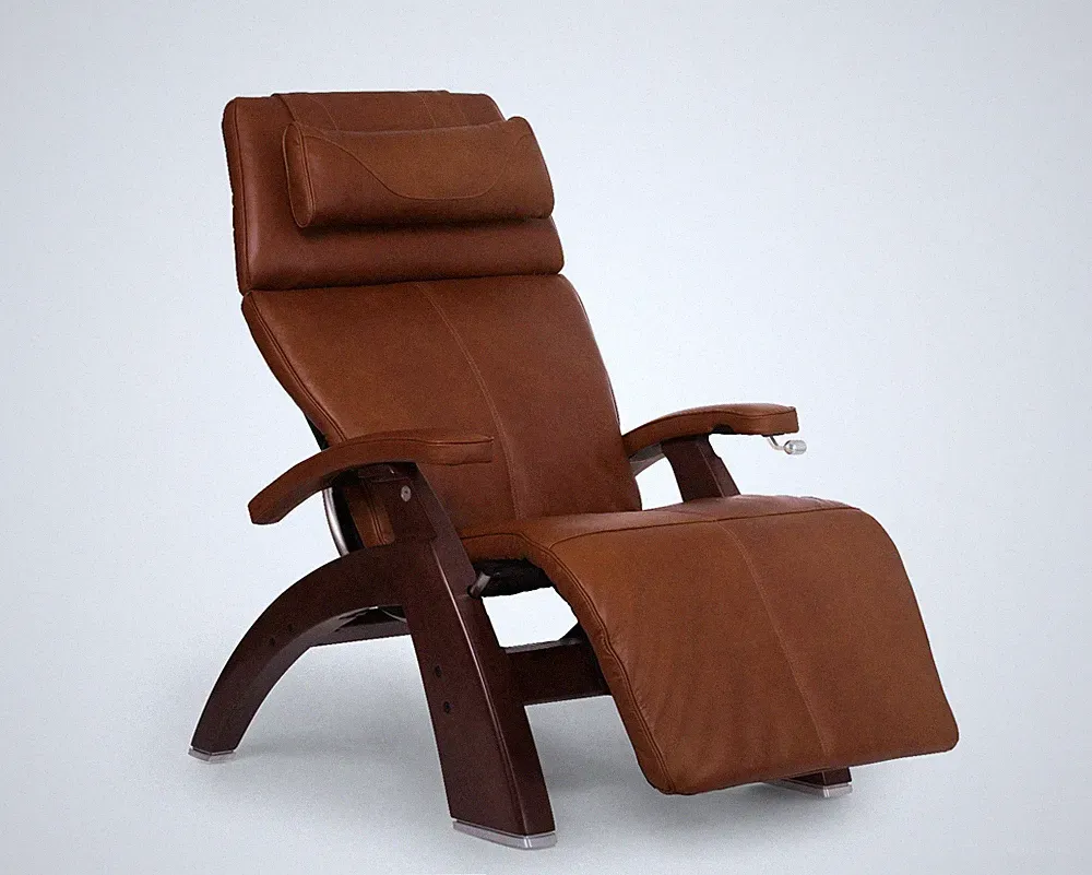 PC-420 Human Touch Perfect Chair Cognac Leather Jade Heat Memory Foam Back Cover