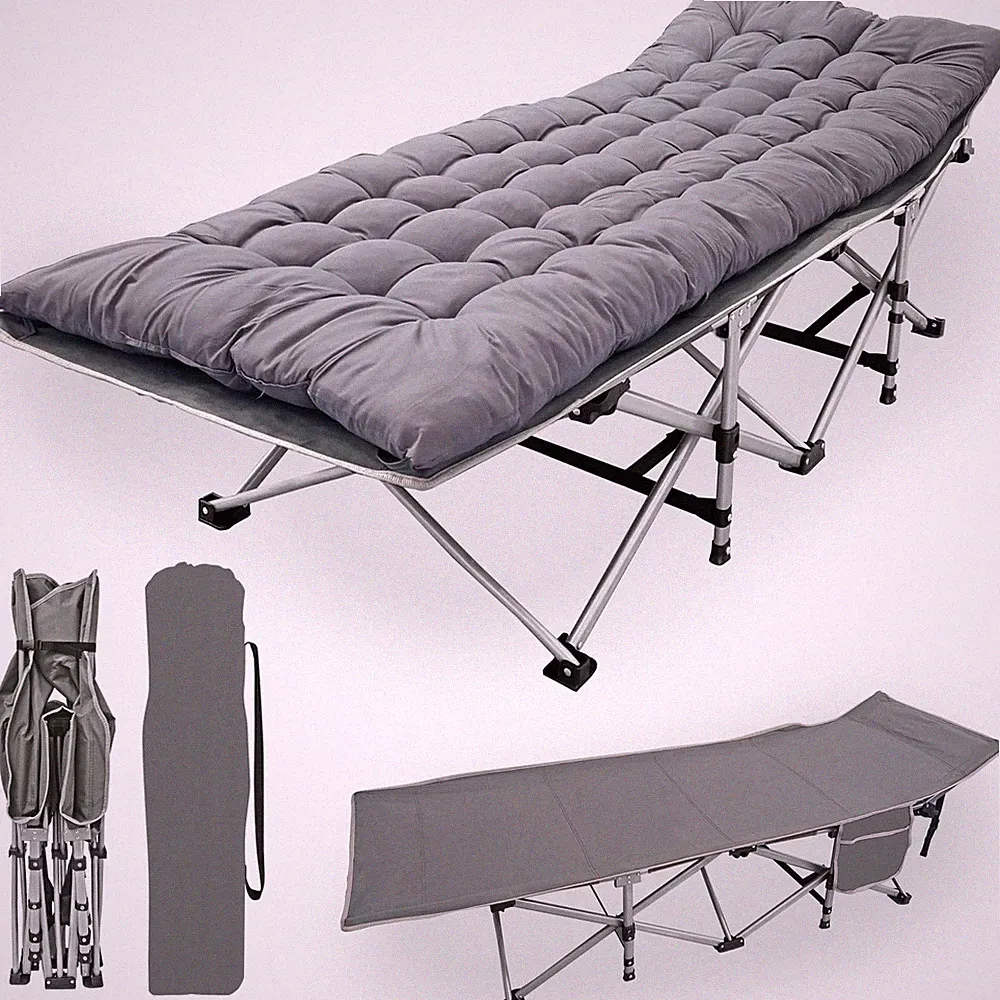 Pro Camping Cot - Oversized Folding Bed with Memory Foam Pad for Adults