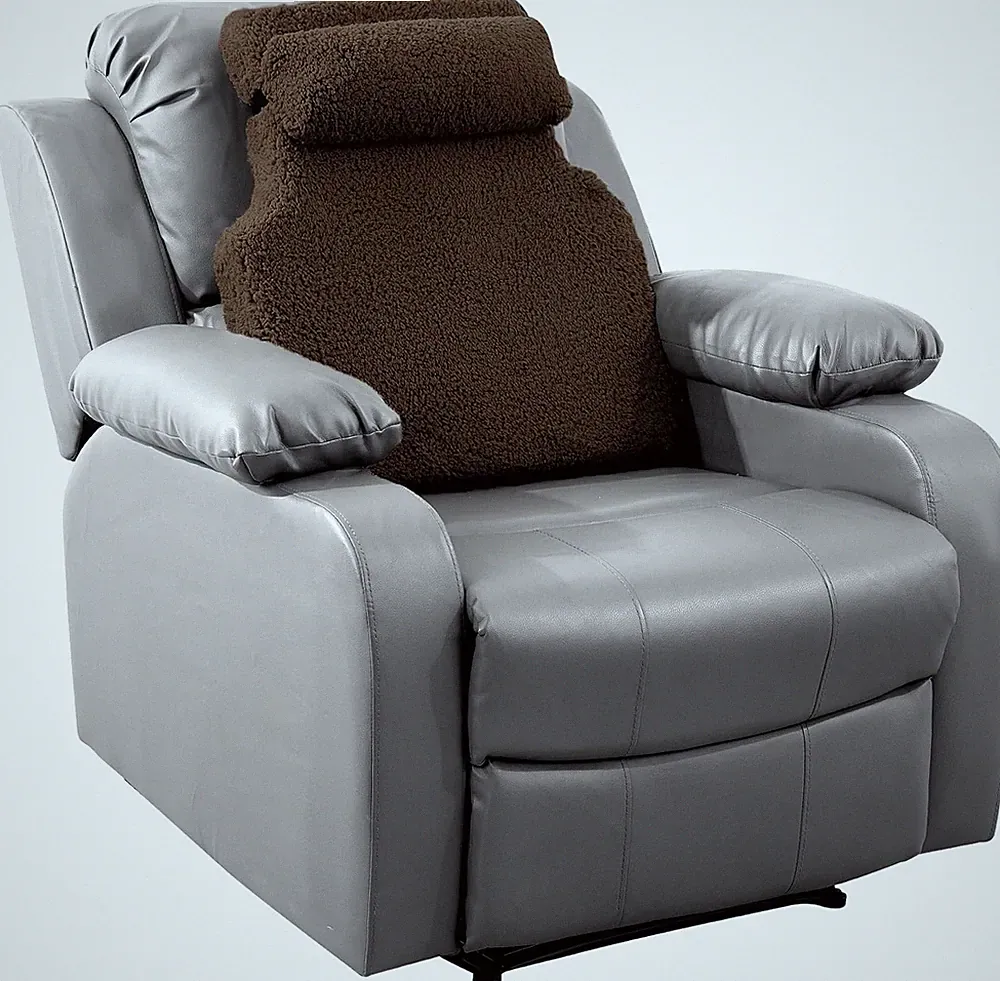 Sherpa Fleece Lumbar Support Pillow W/ Headrest Recliner,Memory Foam Recliner