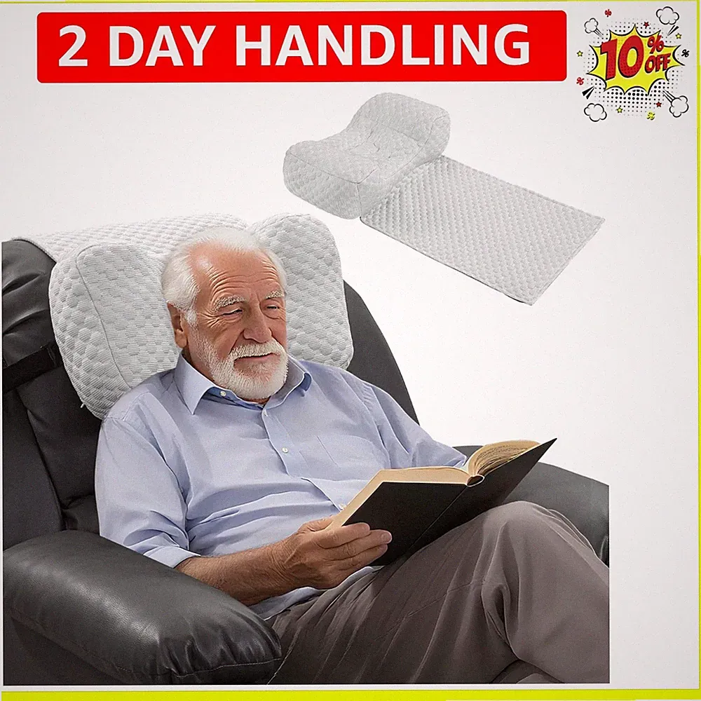Shredded Memory Foam Neck Pillow for Recliners, Ergonomic Headrest Cushion fo...