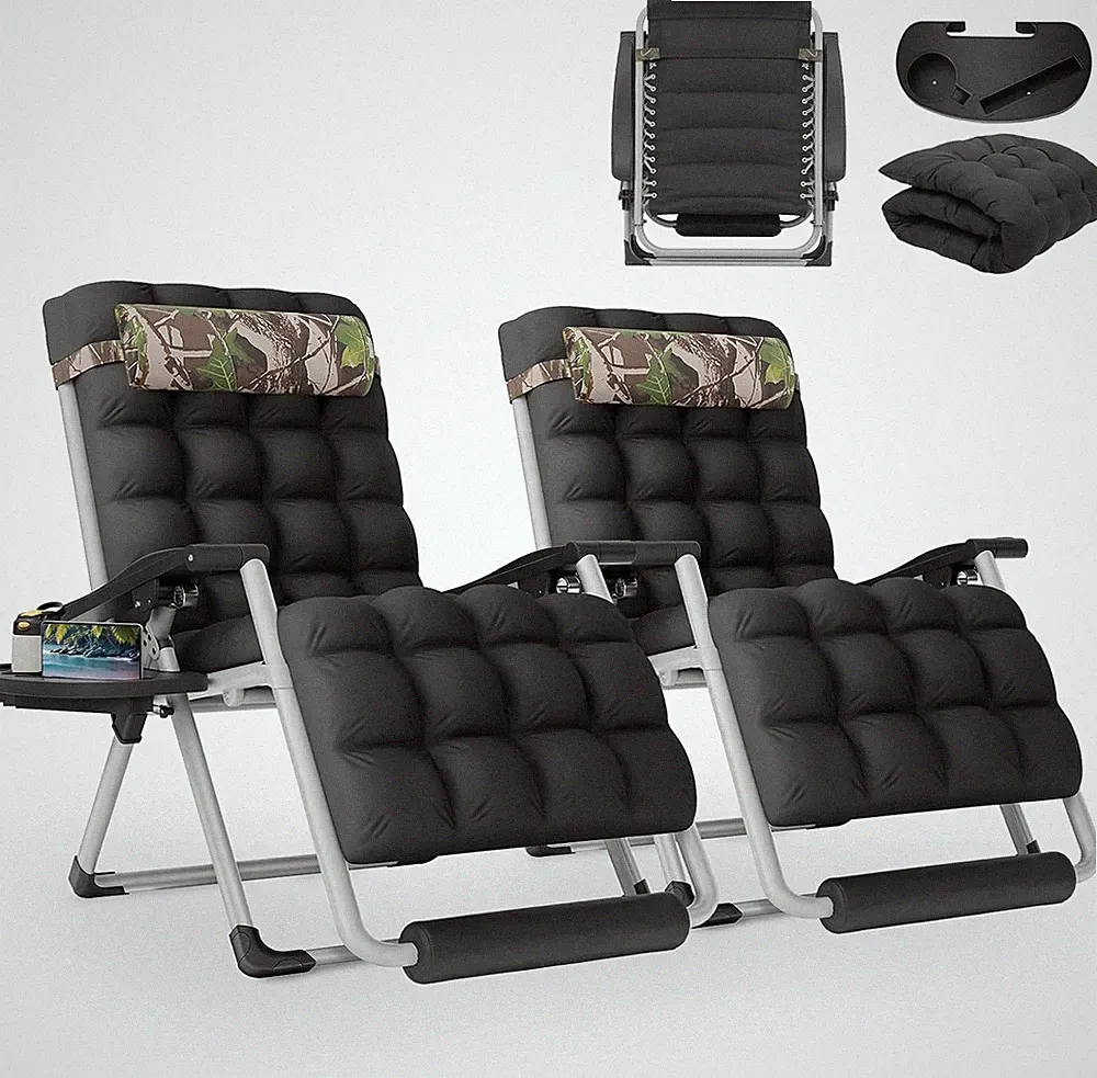 Zero Gravity Lounge Chair Set of 2 with Cushions & Cup Holder for Outdoors